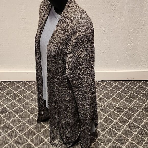 Vintage Eileen Fisher Gray Open Front Knit Linen full Sleeve Cardigan ... - Picture 4 of 5